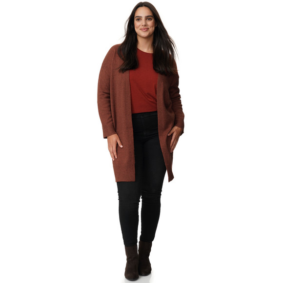 Damen Long-Strickjacke aus Glattstrick