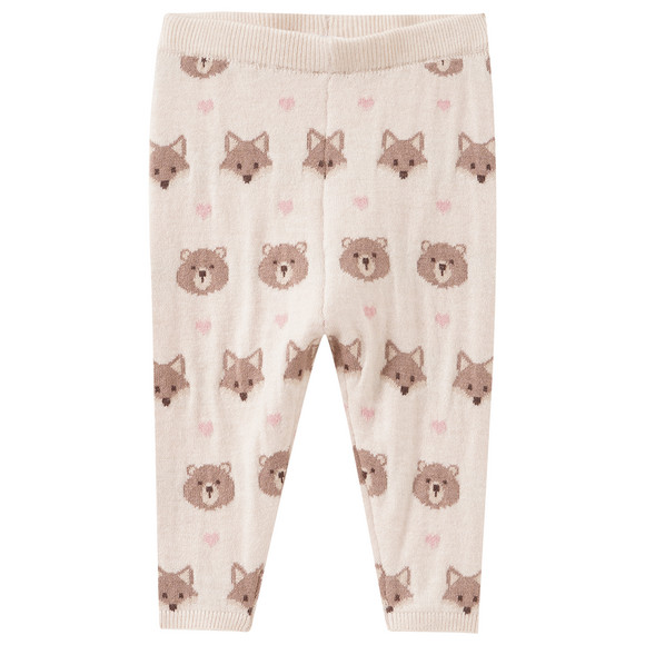 Gebreide babylegging met dierenmotieven