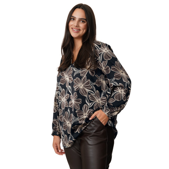 Damen Bluse mit Blumen-Muster