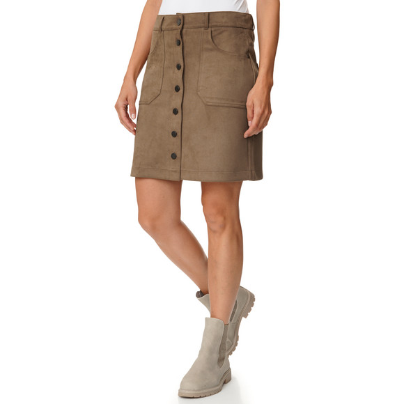 Damesrok met suède-look