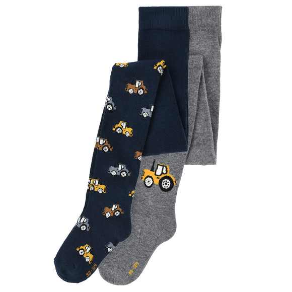 2 Jungen Strumpfhosen mit Traktor-Motiven