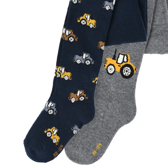2 Jungen Strumpfhosen mit Traktor-Motiven