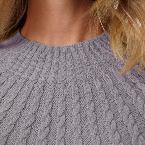 Damen Strickpullover mit Zopfmuster