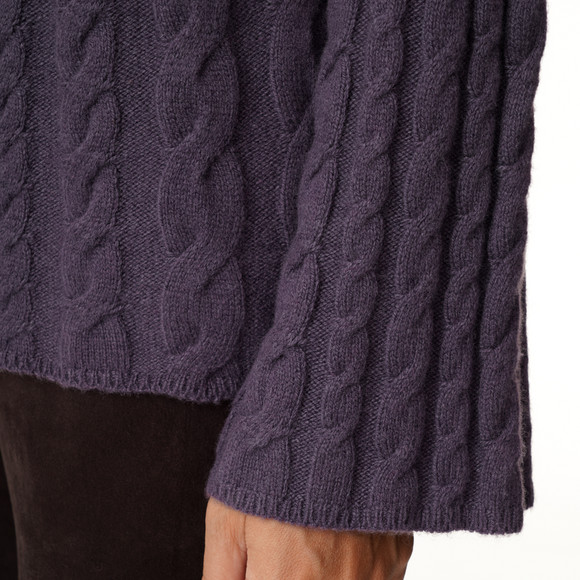 Damen Strickpullover mit Zopfmuster