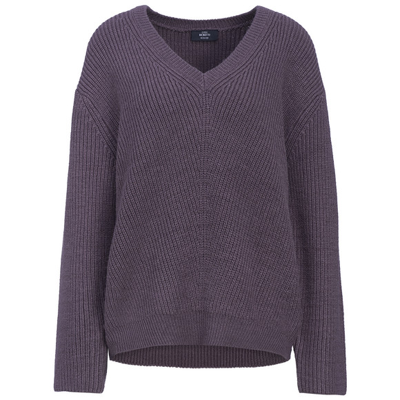 Damen Strickpullover mit V-Ausschnitt