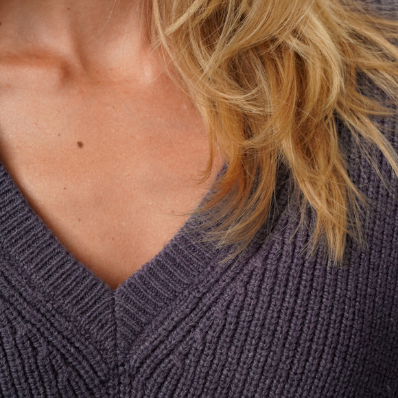 Damen Strickpullover mit V-Ausschnitt