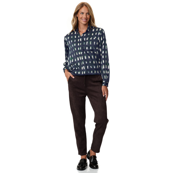 Damen Satinbluse mit Allover-Print