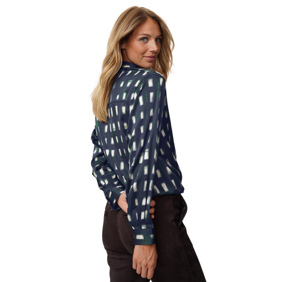 Damen Satinbluse mit Allover-Print