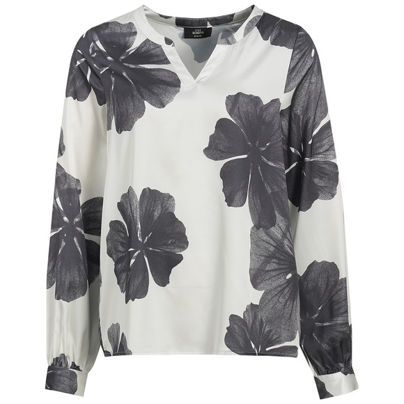 Damen Satinbluse mit Allover-Print