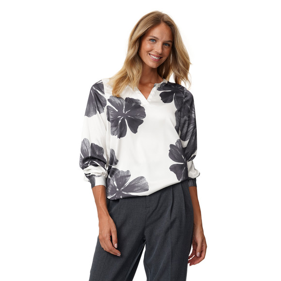 Damen Satinbluse mit Allover-Print