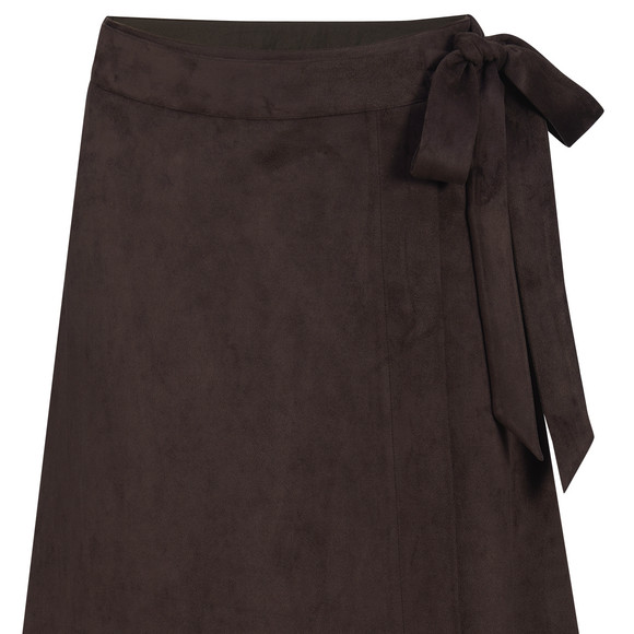 Damen Wickelrock in Veloursleder-Optik