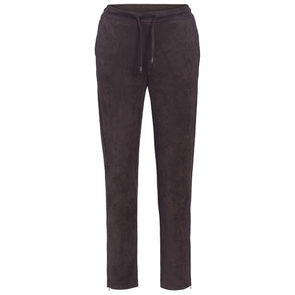 Damen Jogpants in Veloursleder-Optik