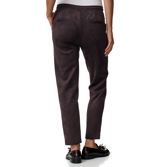 Damen Jogpants in Veloursleder-Optik