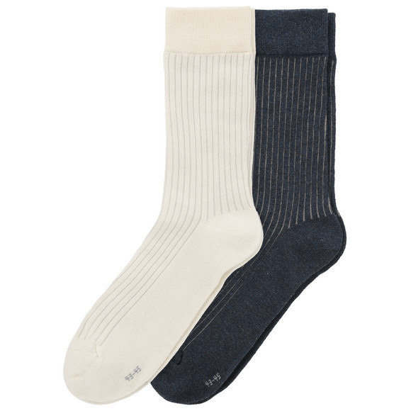 2 Paar Herren Socken mit Rippe