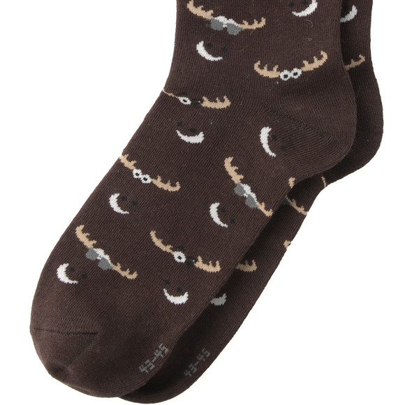 1 Paar Herren Socken mit Elch-Motiven