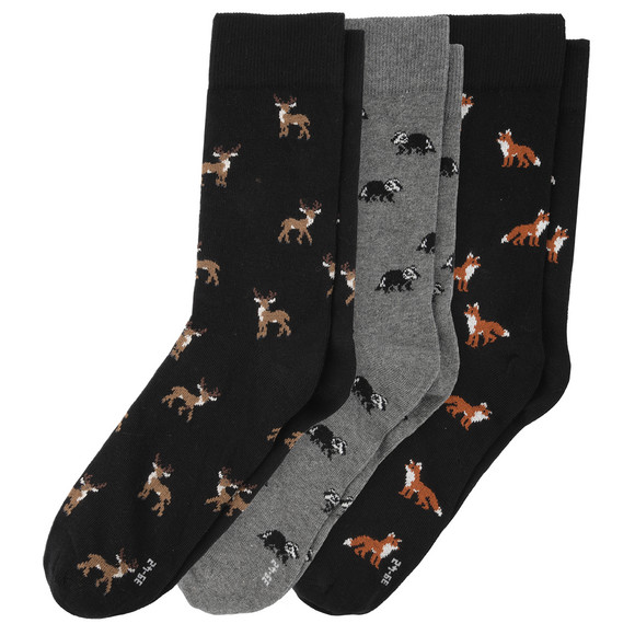 3 Paar Herren Socken mit Tier-Motiven