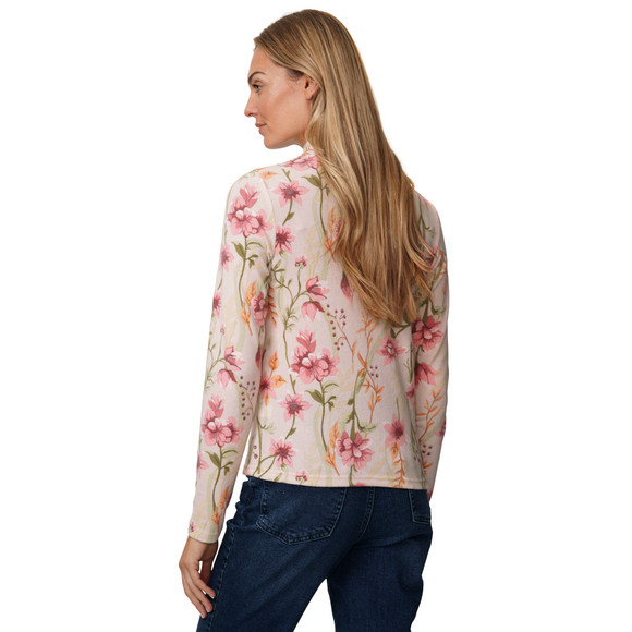 Damen Feinstrickshirt mit Blumen-Allover