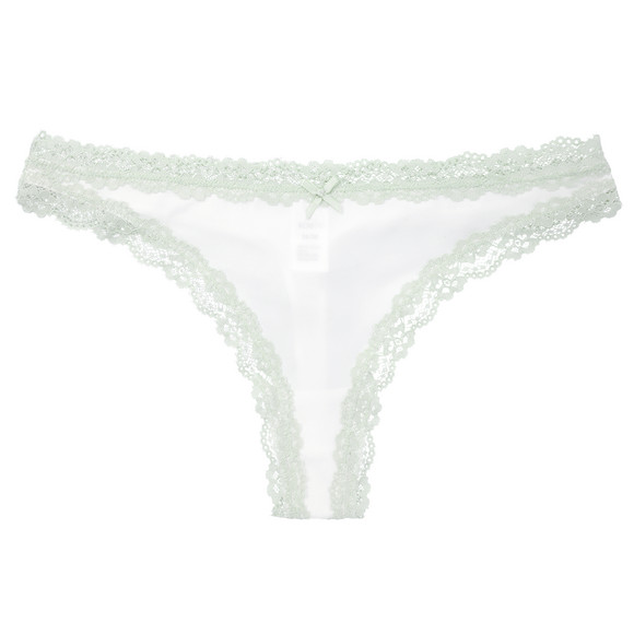 Damen String mit Kontrast-Spitze