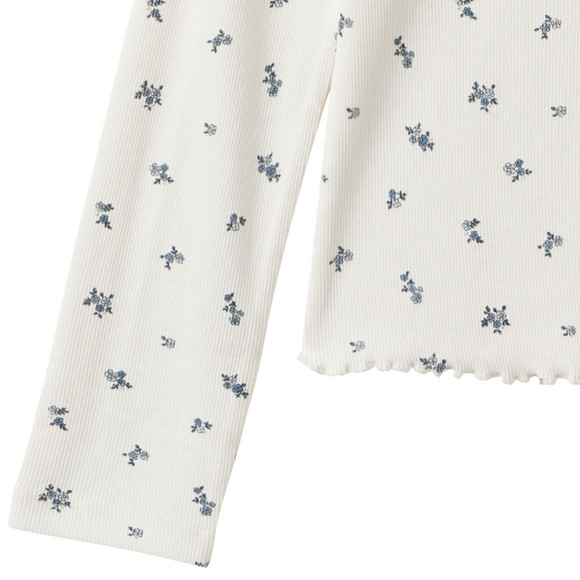Mädchen Langarmshirt mit Rippstruktur