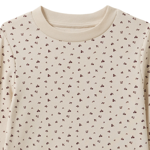 Mädchen Langarmshirt mit Rippstruktur