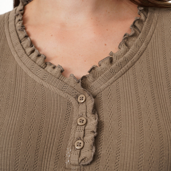 Damen Schlafshirt mit Ajour-Muster
