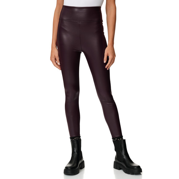 Damen Thermoleggings in Leder-Optik