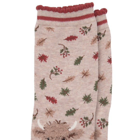 1 Paar Damen Socken mit Hochlandrind-Motiv