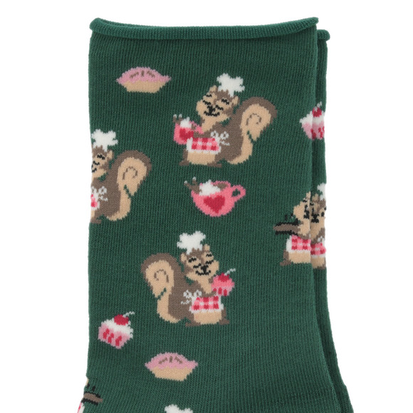 1 Paar Damen Socken mit Eichhörnchen-Motiven
