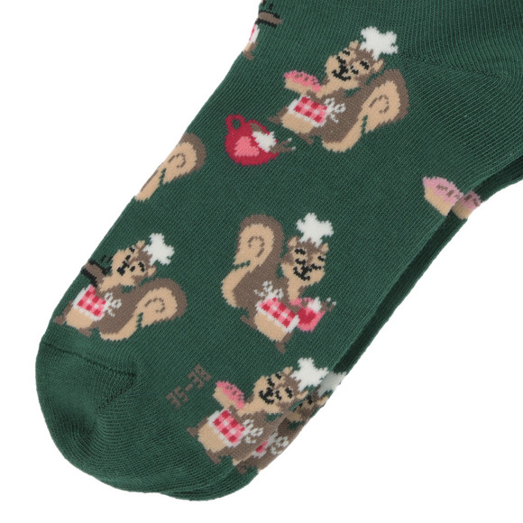 1 Paar Damen Socken mit Eichhörnchen-Motiven