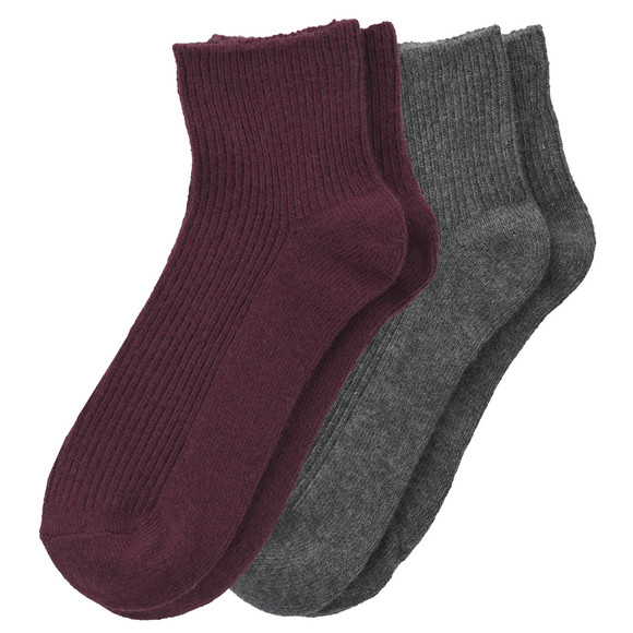 2 Paar Damen Socken mit Woll-Anteil