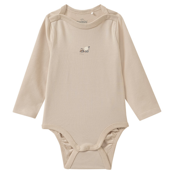 2 Baby Langarmbodys mit Fahrzeug-Prints