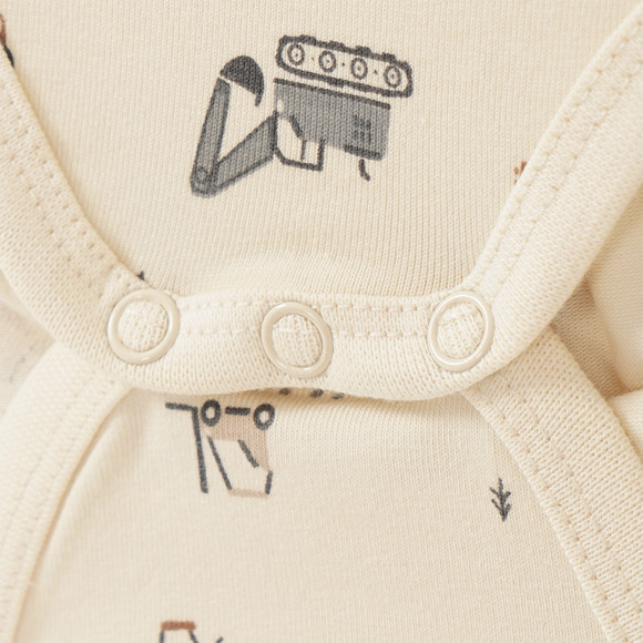 2 Baby Langarmbodys mit Fahrzeug-Prints
