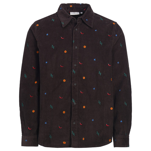 Herenoverhemd van corduroy met borduursels