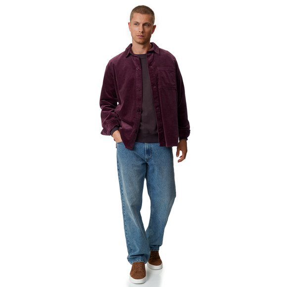 Herencorduroyhemd in effen kleuren