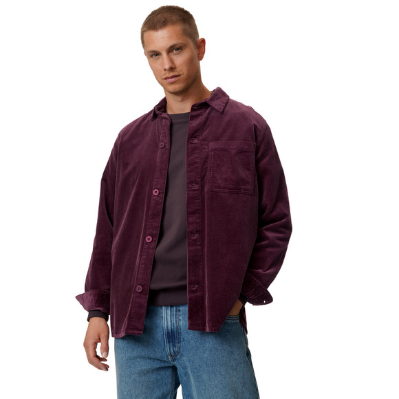 Herencorduroyhemd in effen kleuren