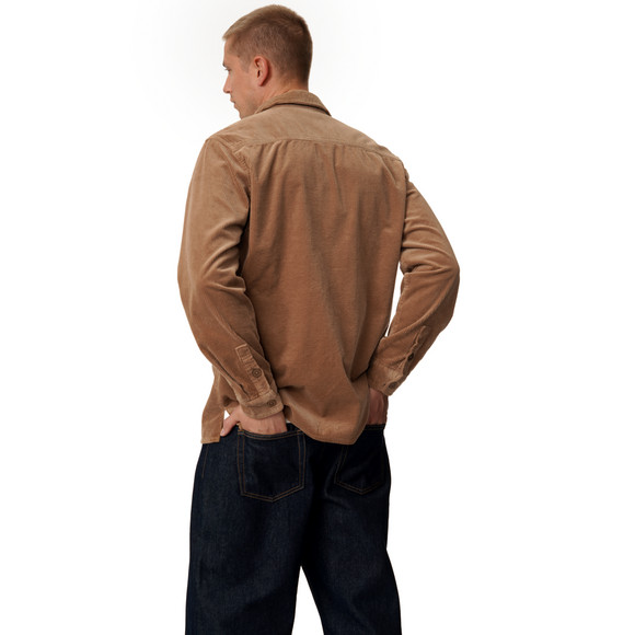 Herencorduroyhemd in effen kleuren