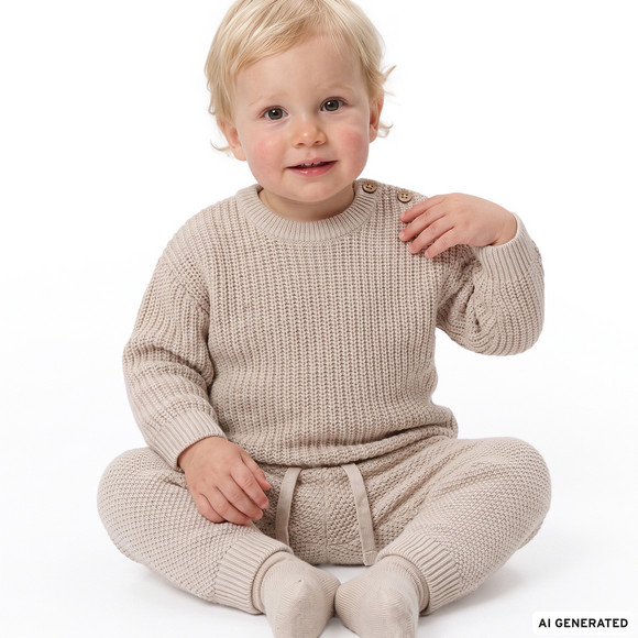 Baby Strickpullover mit Rippstruktur