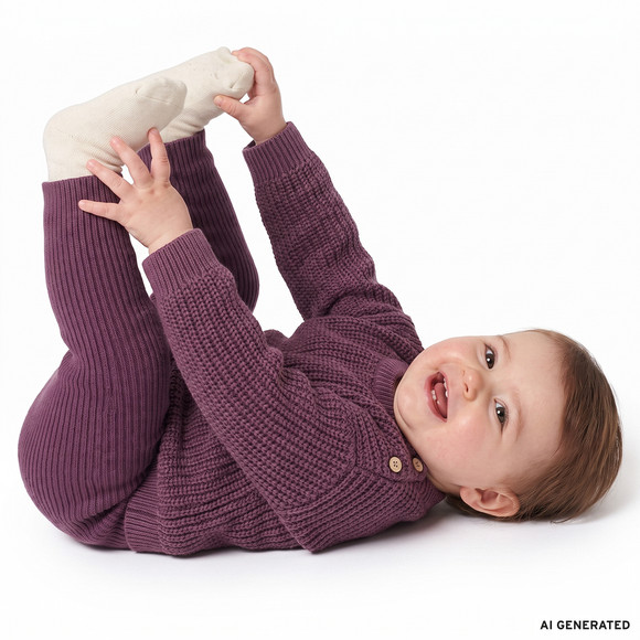 Baby Strickpullover mit Rippstruktur