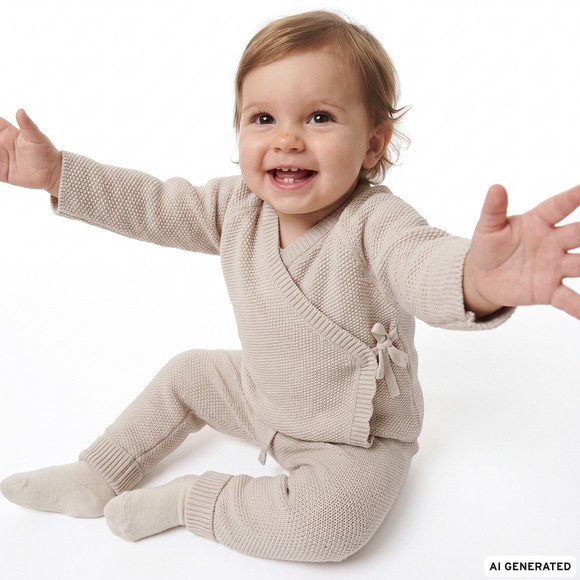 Baby Strickjacke im Wickel-Design
