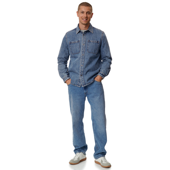 Herenjeanshemd van raw denim