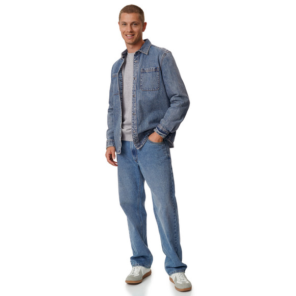 Herenjeanshemd van raw denim