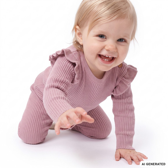 Baby Strickshirt mit Rippstruktur