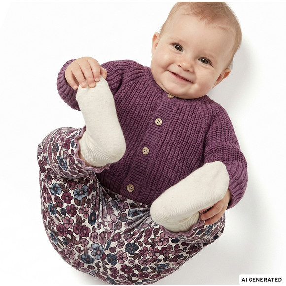 Newborn Strickjacke mit Rippstruktur