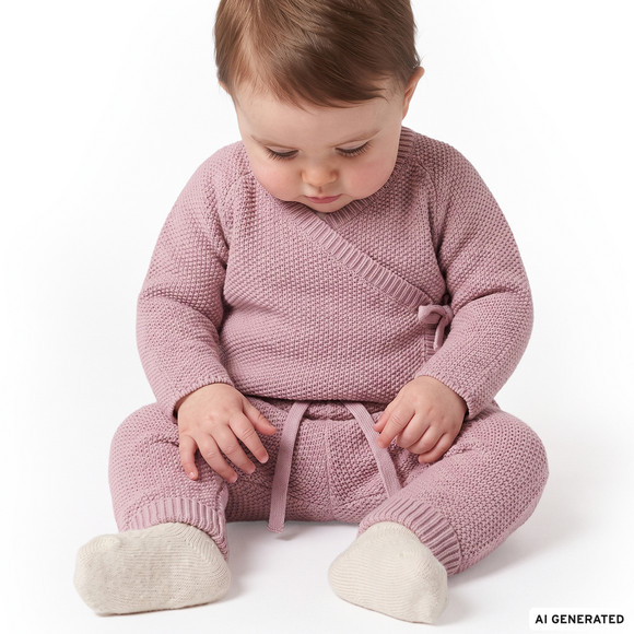 Newborn Strickjacke im Wickel-Design