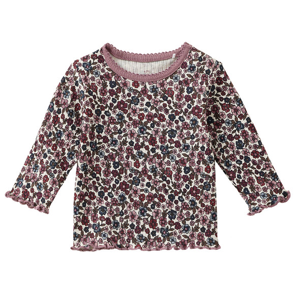 Newborn Langarmshirt mit Rippstruktur