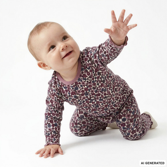 Newborn Langarmshirt mit Rippstruktur