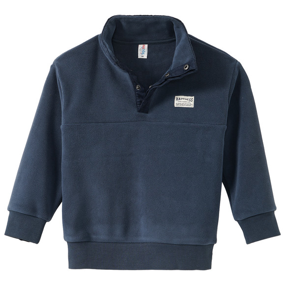 Jungen Fleeceshirt mit Troyerkragen