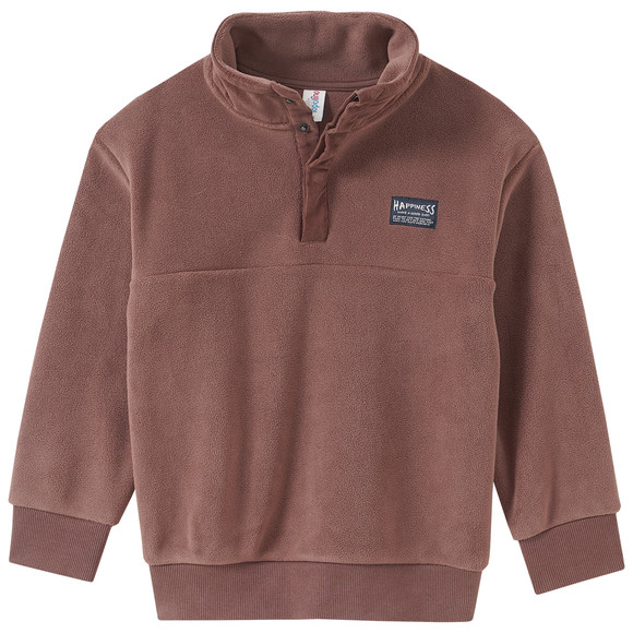 Jungen Fleeceshirt mit Troyerkragen