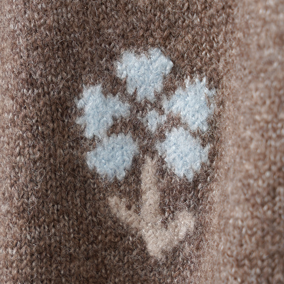 Mädchen Strickpullover mit Blumen-Motiv