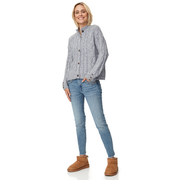 Damen Strickjacke mit Zopfmuster